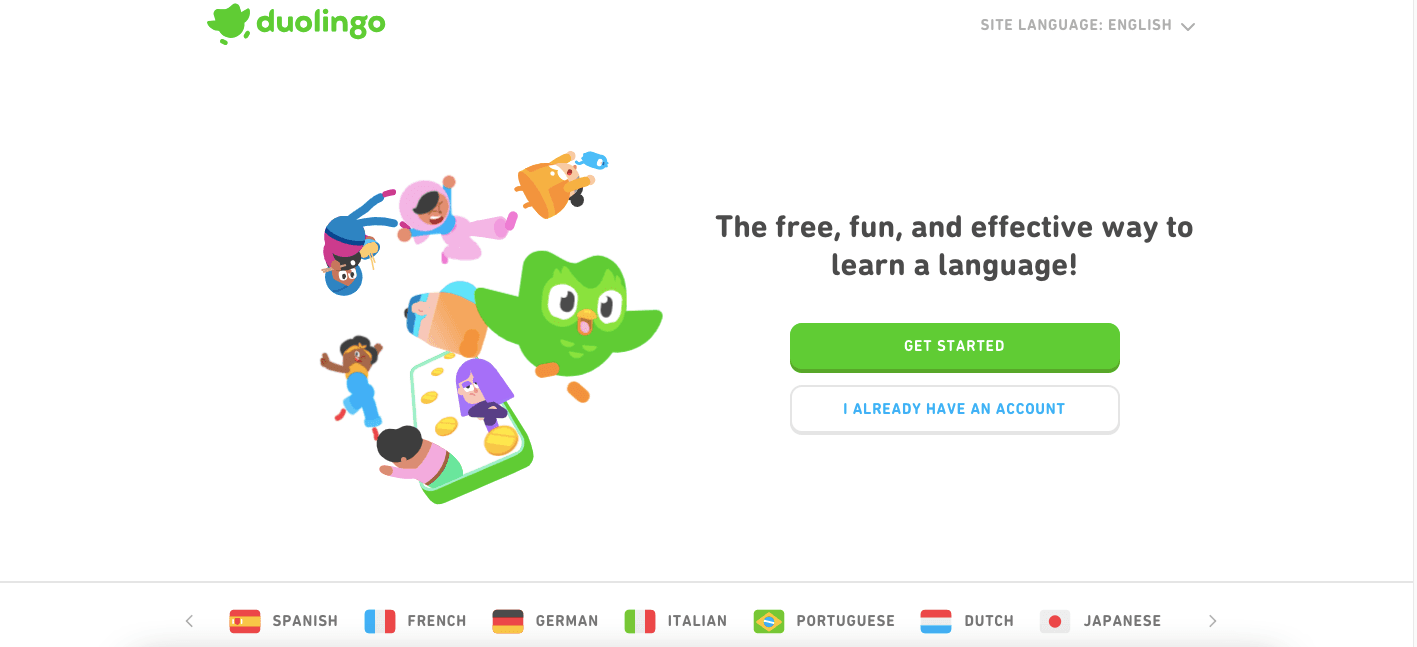 duolingo homepage