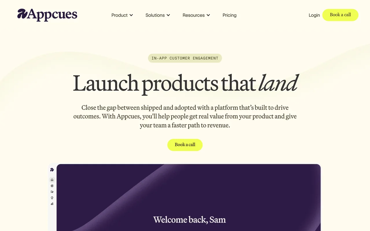 Appcues's homepage, October 2026